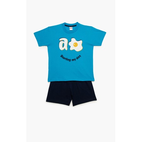 Πυτζάμα Παιδική Καλοκαιρινή Minerva Starting my Day Μπλε 61953-171 Μέγεθος - No14