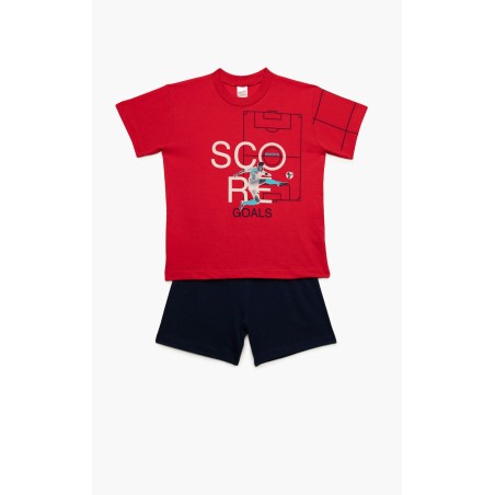 Πυτζάμα Παιδική Καλοκαιρινή Minerva Score Κόκκινο 61957-118 Μέγεθος - No16