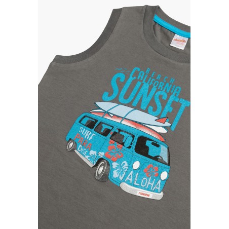 Πυτζάμα Παιδική Καλοκαιρινή Minerva California Sunset Γκρι Σκούρο 61959-329 Μέγεθος - No12