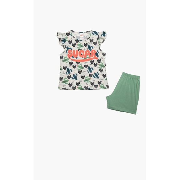 Παιδική Πυτζάμα Καλοκαιρινή Minerva Cactus Ecru Petrol...