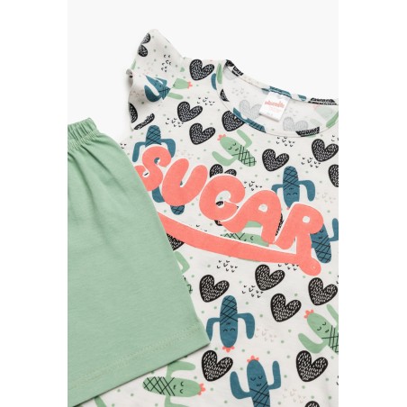 Παιδική Πυτζάμα Καλοκαιρινή Minerva Cactus Ecru Petrol Cactus 61962-106 Μέγεθος - No12