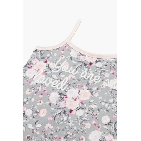 Νυχτικό Παιδικό Καλοκαιρινό Minerva Lovely Grey-Pink Roses 61963-107 Μέγεθος - No10
