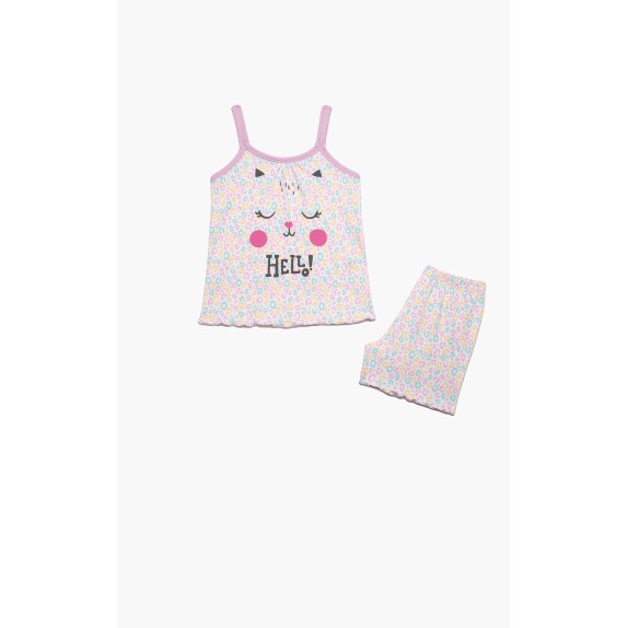 Πυτζάμα Παιδική Καλοκαιρινή Minerva Oh La La Ροζ-Σιέλ...