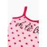 Πυτζάμα Παιδική Καλοκαιρινή Minerva Oh La La Pink-Red Heart 61965-128 Μέγεθος - No4