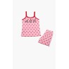 Πυτζάμα Παιδική Καλοκαιρινή Minerva Oh La La Pink-Red Heart 61965-128 Μέγεθος - No10