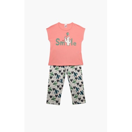 Πυτζάμα Παιδική Καλοκαιρινή Minerva Lovely Smile Ροζ 61969-652 Μέγεθος - No10