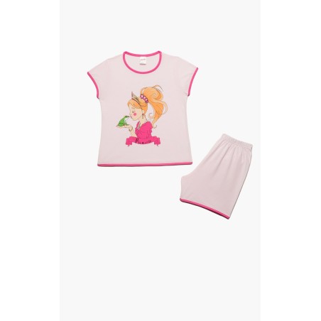 Πυτζάμα Παιδική Καλοκαιρινή Minerva Princess Ροζ 61974-157 Μέγεθος - No8