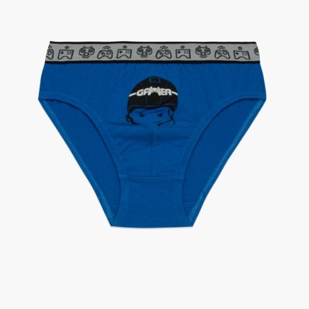 Σετ Παιδικά Σλιπάκια για Αγόρι 3 Τεμαχίων Minerva Gamer Blue-Gray-Black 42218-070 Μέγεθος - No12