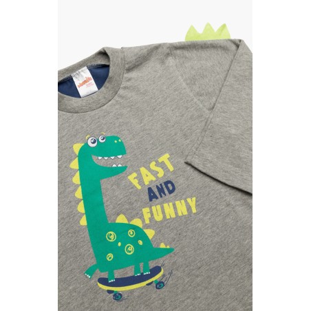 Πυτζάμα Βρεφική Χειμερινή Minerva Fast Dino Γκρι 62002-023 Μέγεθος - No1