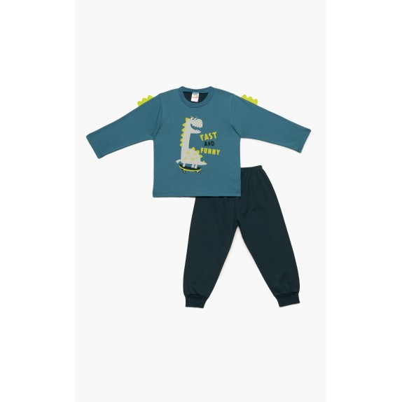 Πυτζάμα Βρεφική Χειμερινή Minerva Fast Dino Blue Steel...