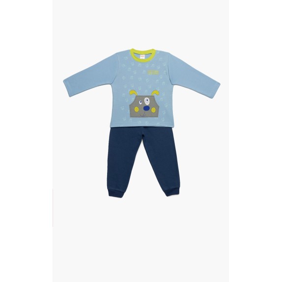 Πυτζάμα Βρεφική Χειμερινή Minerva Mr Teddy Γαλάζιο...