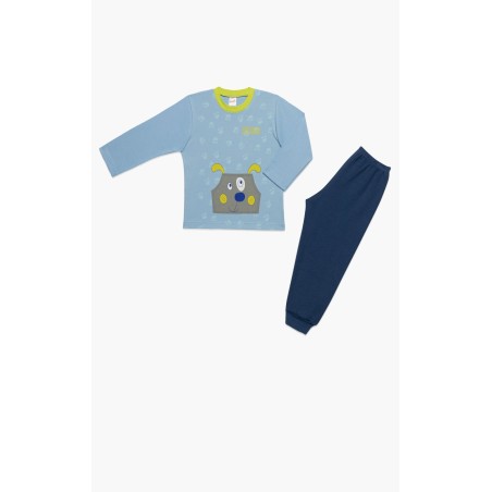 Πυτζάμα Βρεφική Χειμερινή Minerva Mr Teddy Γαλάζιο 62003-382 Μέγεθος - No4