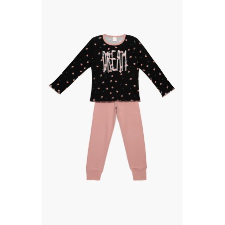 Πυτζάμα Παιδική Χειμερινή Minerva Dream Princess Black/Pink 62024-150 Μέγεθος - No10