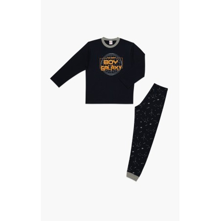 Πυτζάμα Παιδική Χειμερινή Minerva Boy Galaxy Marine 62055-100 Μέγεθος - No10