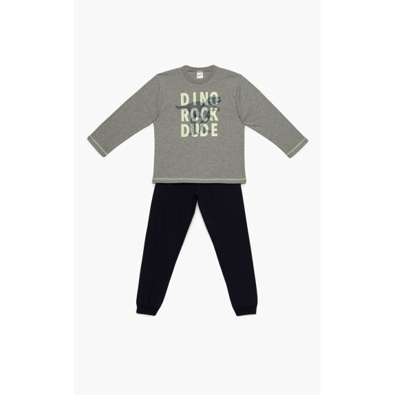Πυτζάμα Παιδική Χειμερινή Minerva Dino Rock Γκρι...