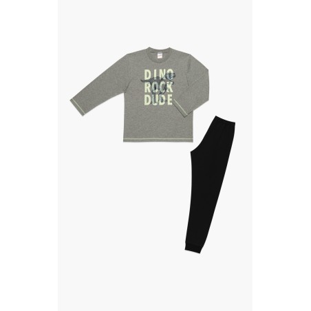 Πυτζάμα Παιδική Χειμερινή Minerva Dino Rock Γκρι 62063-023 Μέγεθος - No10