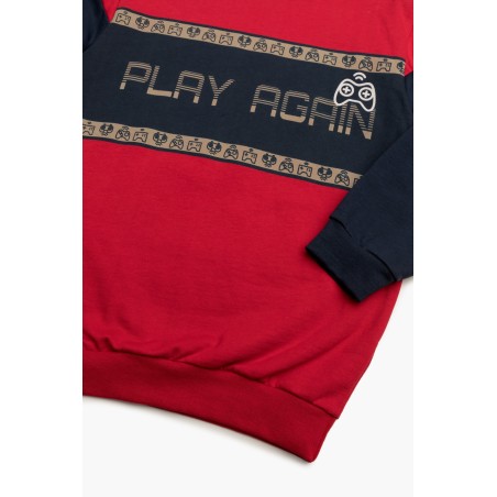 Πυτζάμα Παιδική Χειμερινή Φούτερ Minerva Play Again Red/Navy Blue 62065-018 Μέγεθος - No8