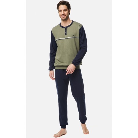 Πυτζάμα Ανδρική Χειμερινή Minerva Bull Χακί/Marine 71037-111 Μέγεθος - Medium