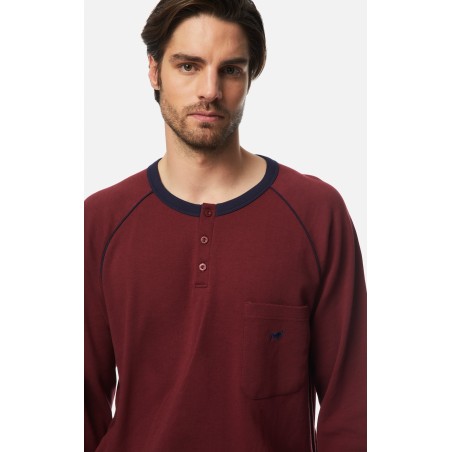 Πυτζάμα Ανδρική Χειμερινή Minerva Bull Bordeaux 71047-431 Μέγεθος - Large