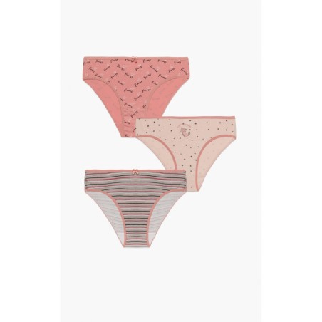 Σετ Παιδικά Σλιπάκια για Κορίτσι 3 Τεμαχίων Minerva Fox Princess Pink-Grey Stripes 42214-030 Μέγεθος - No12