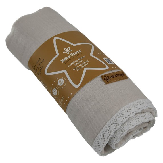 Πανα Αγκαλιας Μουσελινα Bebe Stars Boho