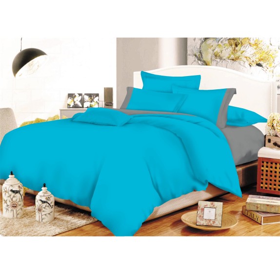 Σετ Σεντόνια ΚΟΜΒΟΣ Cotton Line Turquoise - Grey...