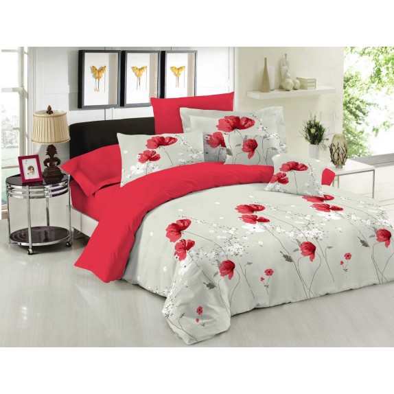 Σετ Πάπλωμα Le Blanc Premium Cotton 100% Anemone Red...