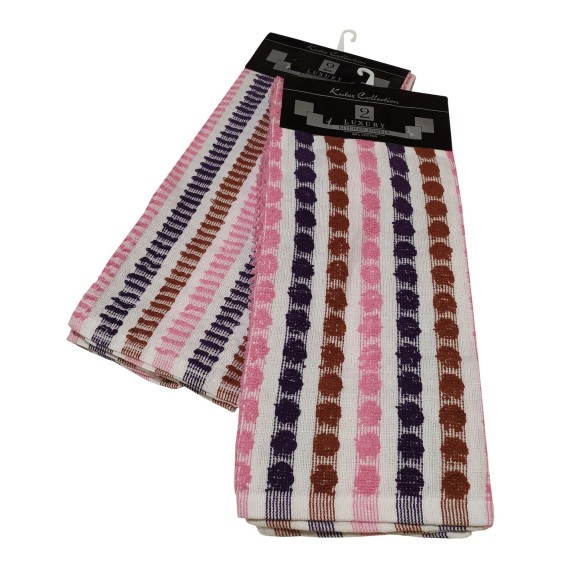 Σετ Ποτηρόπανα 2τεμ-ΚΟΜΒΟΣ πετσετέ LUXURY 100% Cotton...