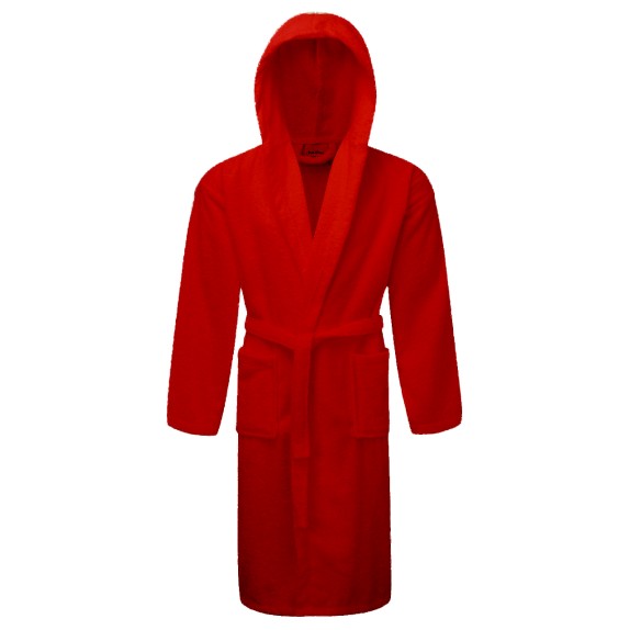 Μπουρνούζι ΚΟΜΒΟΣ Πετσετέ με κουκούλα 420gr/m2 Red Large