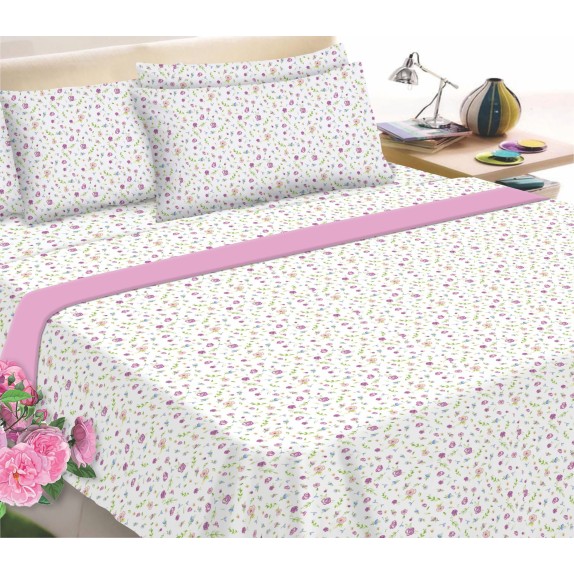 Σετ Σεντόνια Φανέλα ΚΟΜΒΟΣ Εμπριμέ Υπέρδιπλα 240x260...