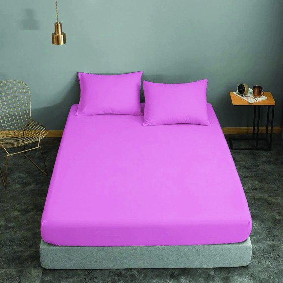 Σεντόνι ΚΟΜΒΟΣ Λιλά μονόχρωμο Υπέρδιπλο 220x240