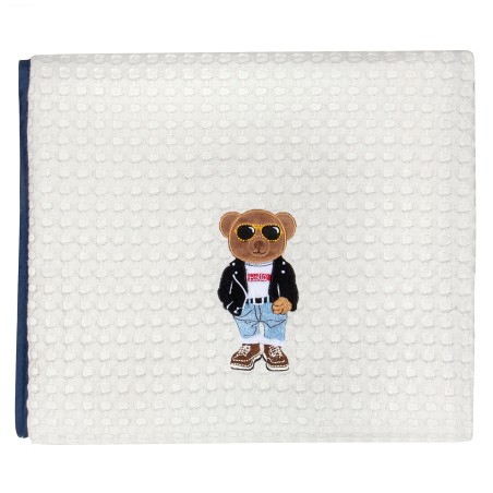 Κουβέρτα Πικέ Αγκαλιάς Greenwich Polo Club 75x110 8838 Λευκό- Μπλε Σκούρο