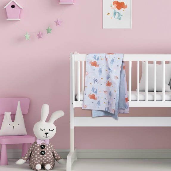 Σετ Σεντόνια Λίκνου 2 Τεμαχίων Das Baby Fun 4876 Λιλά-...