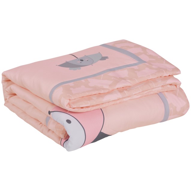 Κουβερλί Das Baby Fun 4878 Γκρι- Λευκό- Ροζ...