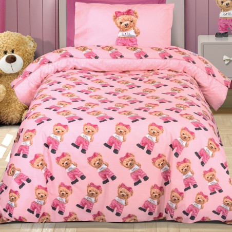 Σετ Παπλωματοθήκη Μονή 2 Τεμαχίων Greenwich Polo Club 8839 Γκρι- Μπεζ- Ροζ 160x240