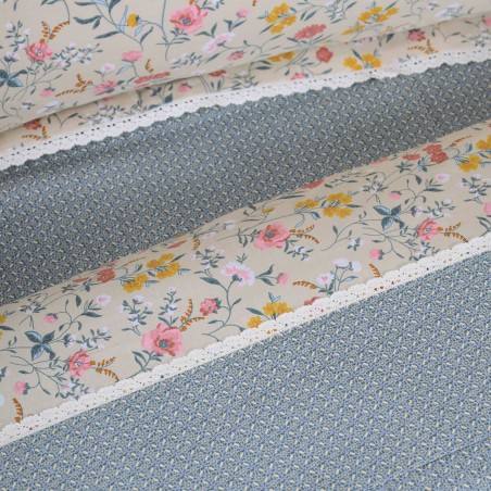 Σετ Σεντόνια Υπέρδιπλα 4 Τεμαχίων Das Home Prestige 1681 Κοραλλί- Μπεζ- Πετρόλ 230x260