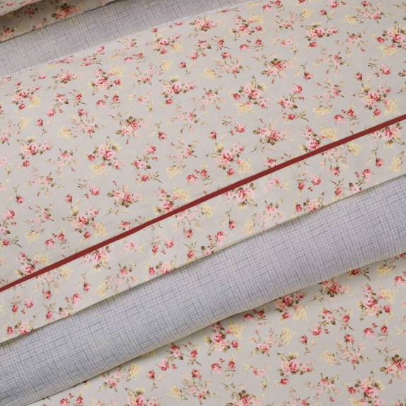 Κουβερλί Μονό Das Home Happy 9619 Γκρι- Εκρού- Ροζ 160x240