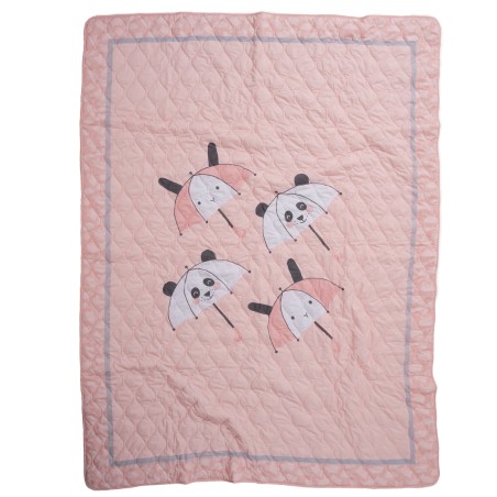 Παιδικό Κουβερλί Μονό Das Kids 4878 Γκρι- Λευκό- Ροζ 160x220