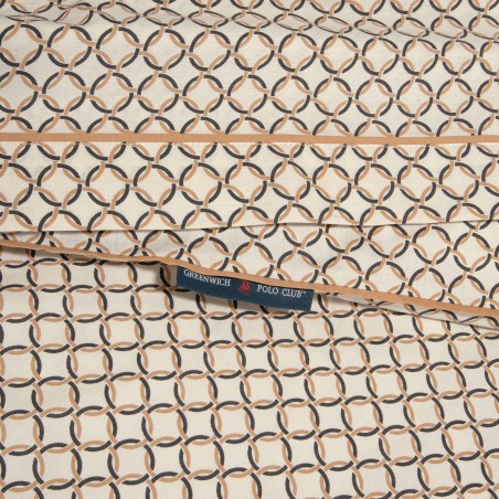 Σετ Σεντόνια King Size 4 Τεμαχίων Greenwich Polo Club 2189 Εκρού- Μαύρο- Ώχρα 260x280