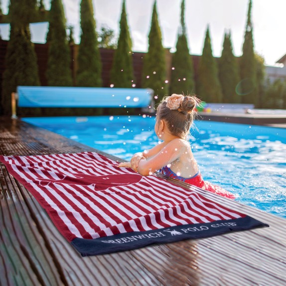 Πετσέτα Θαλάσσης Greenwich Polo Club 70x140 3901 Κόκκινο-...