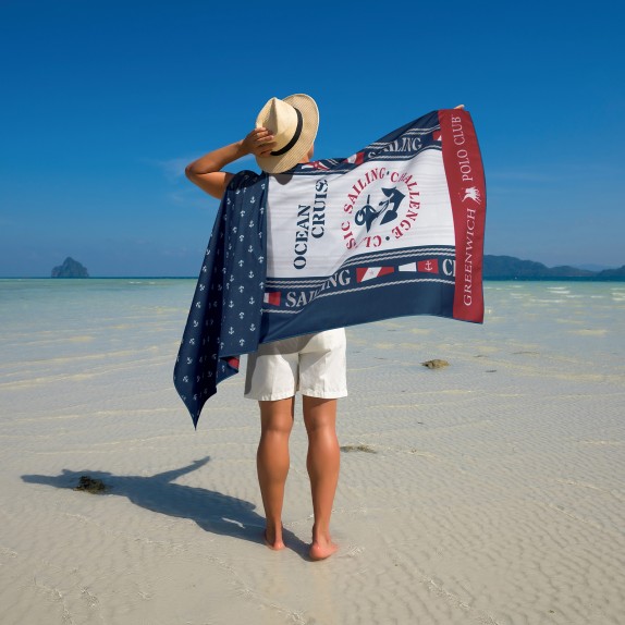 Πετσέτα Θαλάσσης Greenwich Polo Club 80x170 3908 Κόκκινο-...