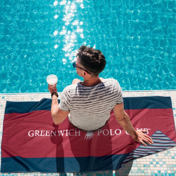 Πετσέτα Θαλάσσης Greenwich Polo Club 80x170 3874 Κόκκινο-...
