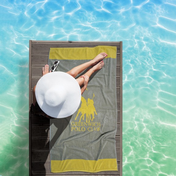 Πετσέτα Θαλάσσης Greenwich Polo Club 90x170 3889 Γκρι-...