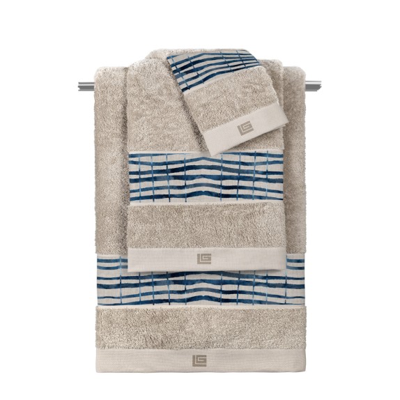 Σετ Πετσέτες 3 Τεμαχίων Guy Laroche Azzam Denim - Natural