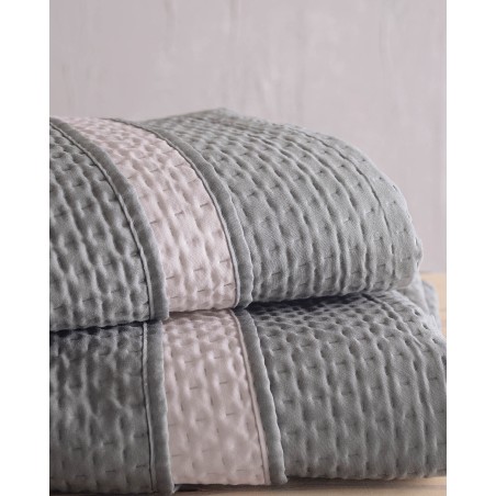 Σετ Κουβερλί Ημίδιπλο 2 Τεμαχίων Rythmos Allure Γκρι-Μπεζ 160x240