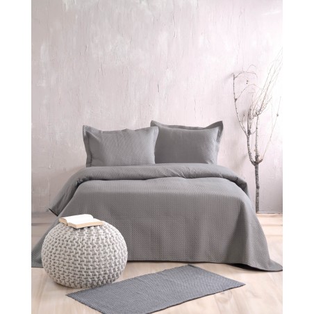 Σετ Κουβερλί Υπέρδιπλο 3 Τεμαχίων Rythmos Allure Γκρι 220x240