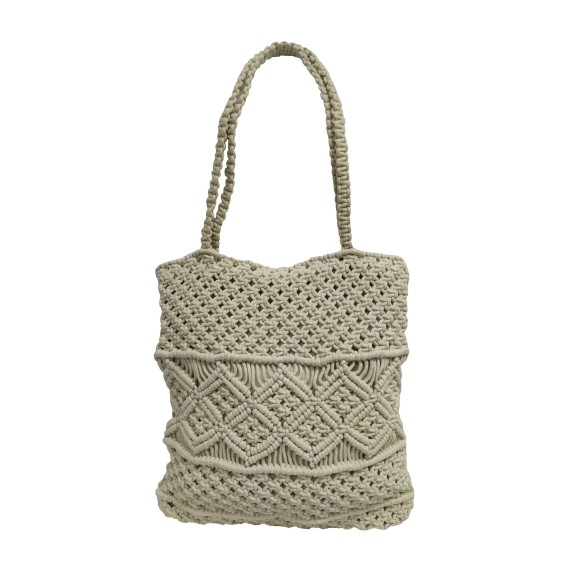Τσάντα Macrame ΚΟΜΒΟΣ 100% Βαμβάκι Natural with zip 40x35