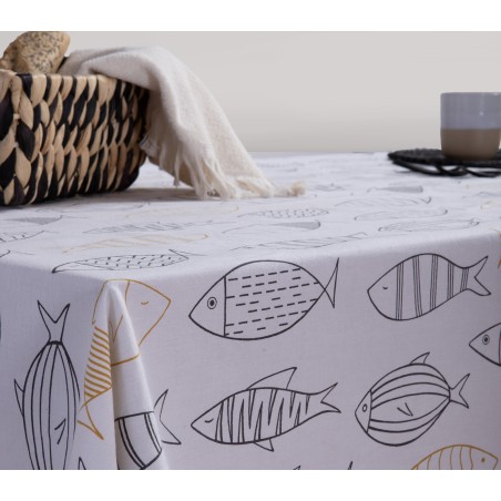 Αλέκιαστο Τραπεζομάντηλο Nef-Nef Fish Style 140x240 Ecru