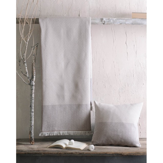 Μαξιλαροθήκη Διακόσμησης Rythmos Ombre Μπεζ 40x40