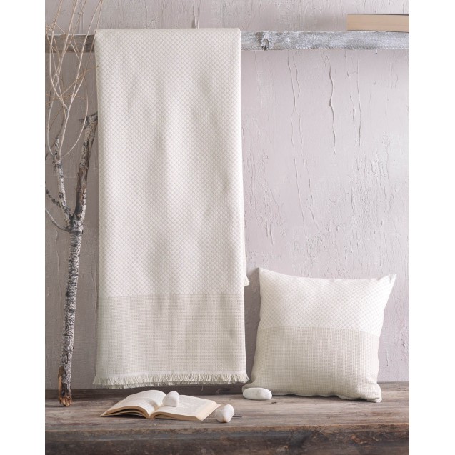 Μαξιλαροθήκη Διακόσμησης Rythmos Ombre Εκρου 40x40